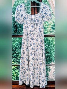 Floral Milkmaid Off The Shoulder Maxi Peasant Dress~Medium~Cottagecore Western
